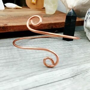 Upcycled Copper Wire Arm Cuff, Arm Band, Handmade Artisan Jewelry, One Size
